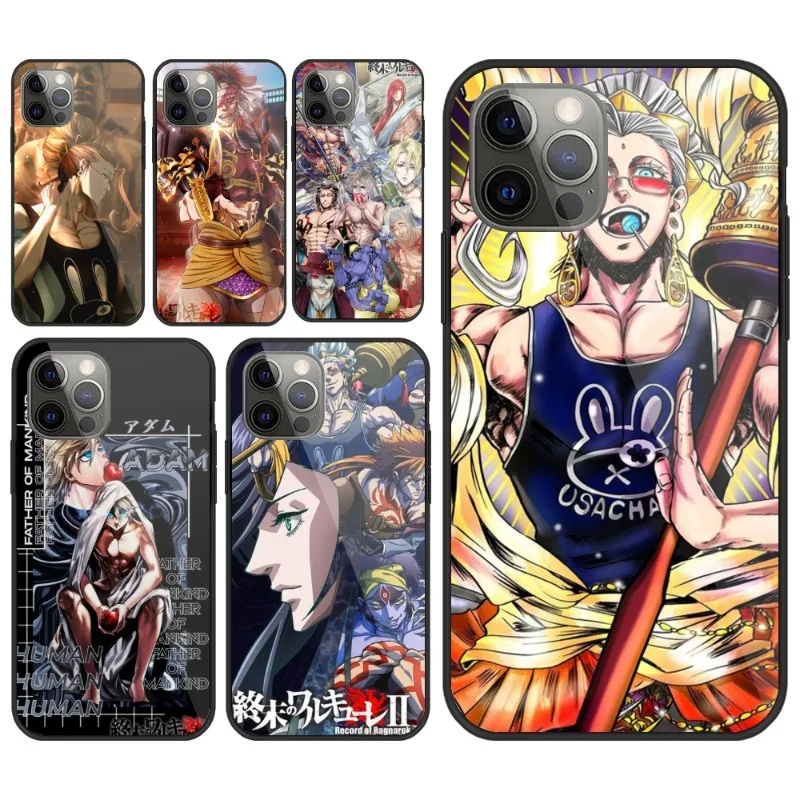 Record of Ragnarok Mobile Phone Case for iPhone 15 14 13 12 11 XS X 8 7 6 Plus Mini Pro Max SE 2022 PC Glass Phone Cover Funda