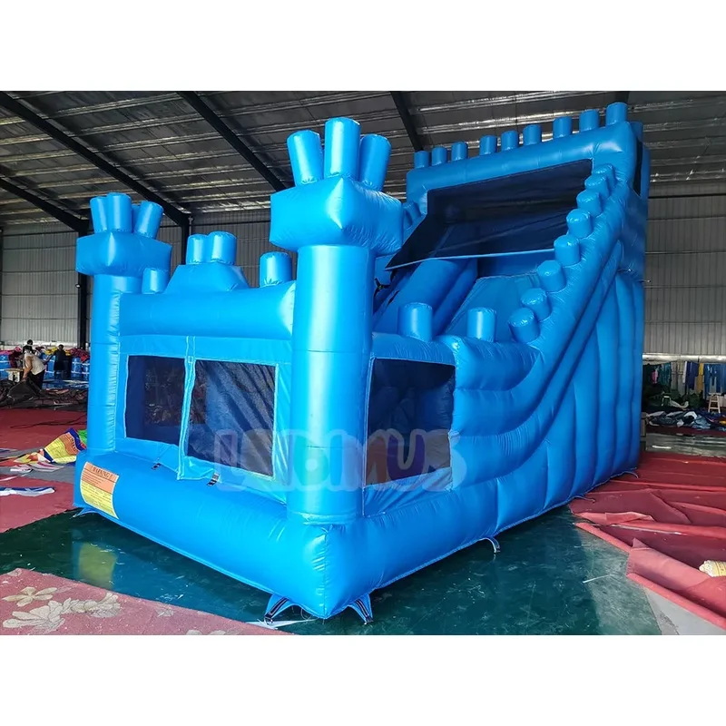 Outdoor Blue Castle Slide Inflatable Bounce House Combo With Slide Commercial Inflatable Slide for Kids Adults Party Rental