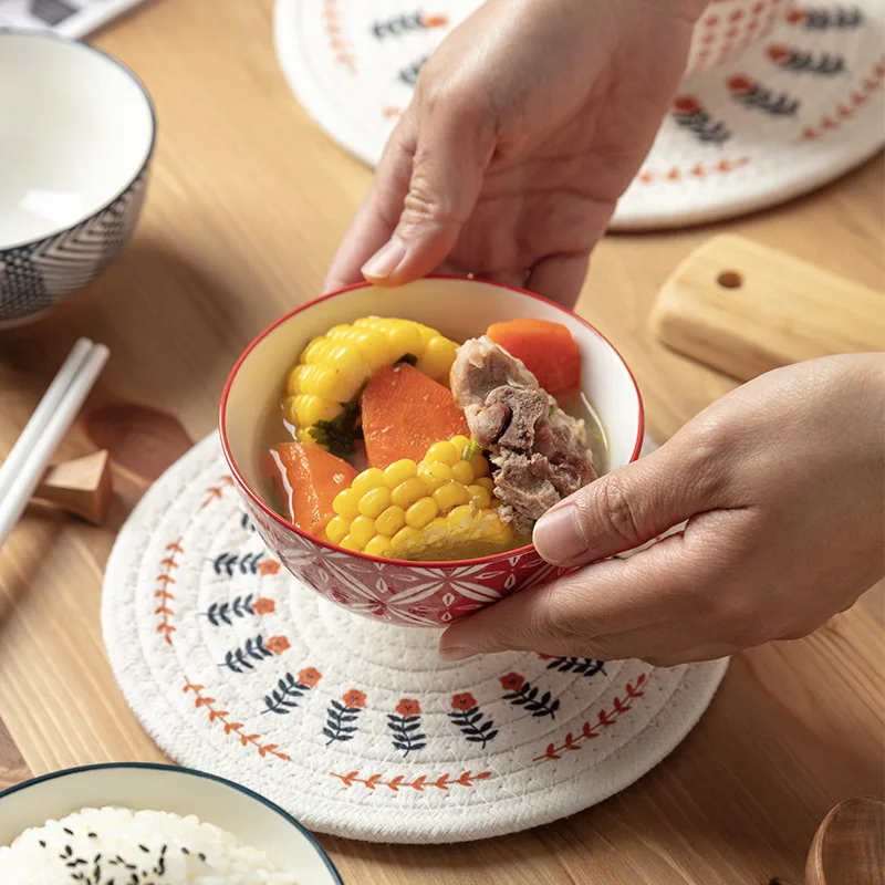 Japanese tableware bowl creative ceramic soup bowl rice bowl fruit bowl household bowl set kitchen tableware