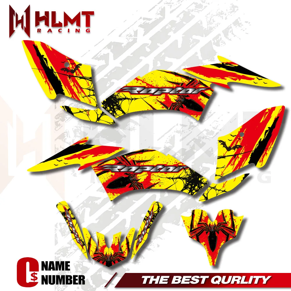 Motorcycle Background Graphic Sticker Decals Kit For Yamaha Raptor 125 250 ATV 2008 2009 2010 2011 2012 2013 Custom design