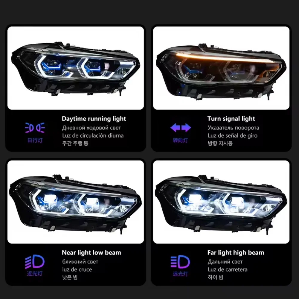 Car Styling Head Lamp For BMW X5 X6 LED Headlight Projector Lens Laser G05 G06 Signal Front Lights Automotive Accessories