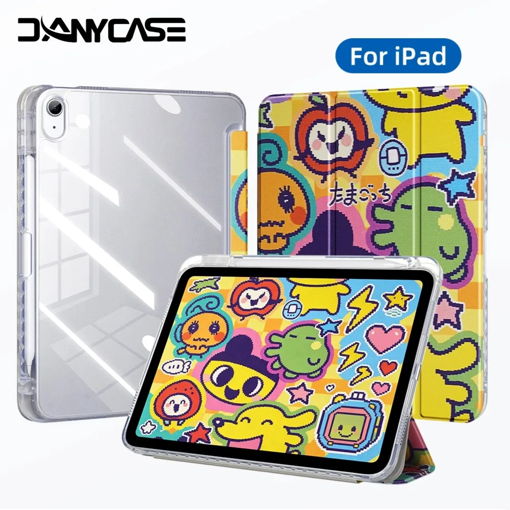 For iPad 10th Gen Case (A16) 11th Generation Case For iPad 11/10.9 Inch Case Transparent Back Shell Smart Cover Support Touch ID