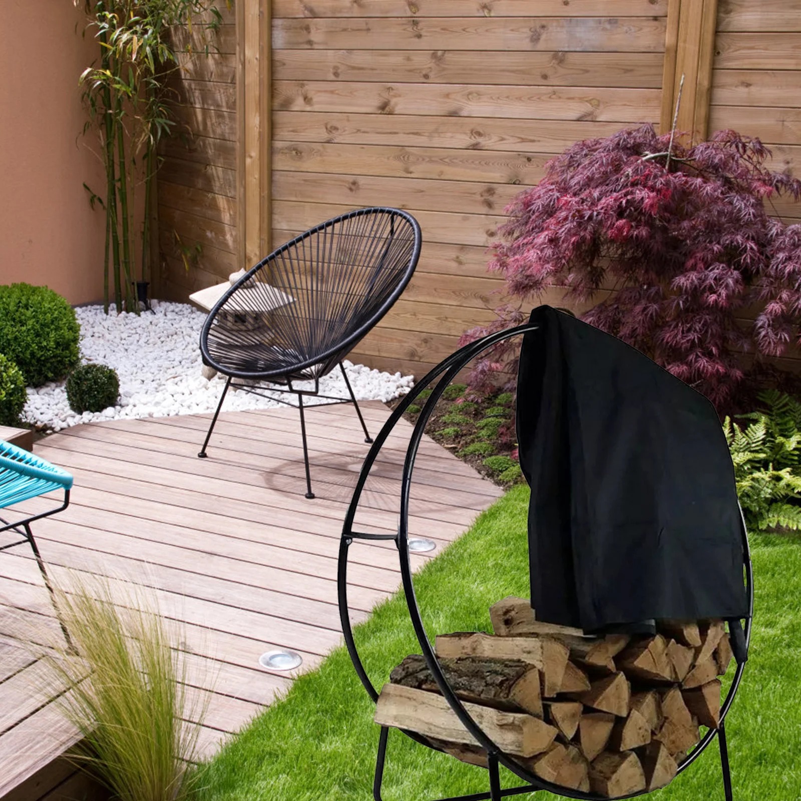 

1Pcs Oxford Cloth Firewood Cover Waterproof Uv Resistant Windproof Outdoor Yard Stuff Protection Durable Lightweight