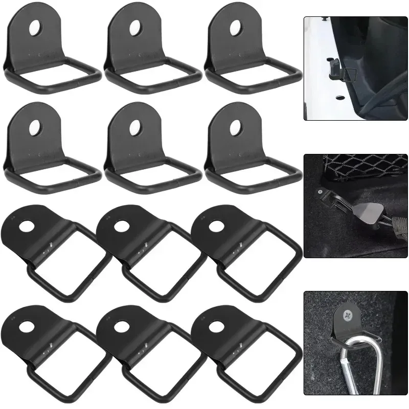 1-10PCS DRing Heavy Duty Tie Down Single Hole Iron Metal Mount Stamped Anchor Point Lashing Ring for Truck Trailer Cargo Van Kit