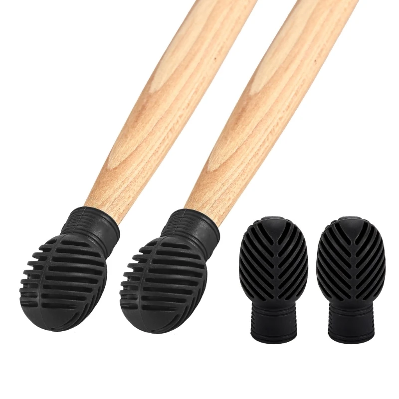 yunyun 4Pcs Drum Mute Silicone Drumstick Tip Drumstick Dampeners Percussion Accessory for Silencing Drumming Practice