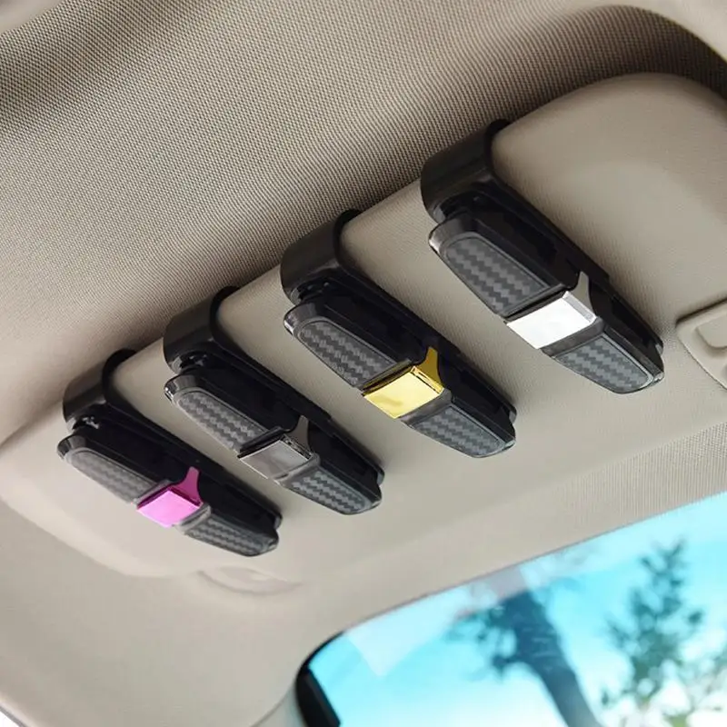 1Pcs Car Glasses Holder Sun Visor Mount Sunglasses Clip Holder Rhinestone Bracket Portable Sunglasses Crystal Clip Decoration