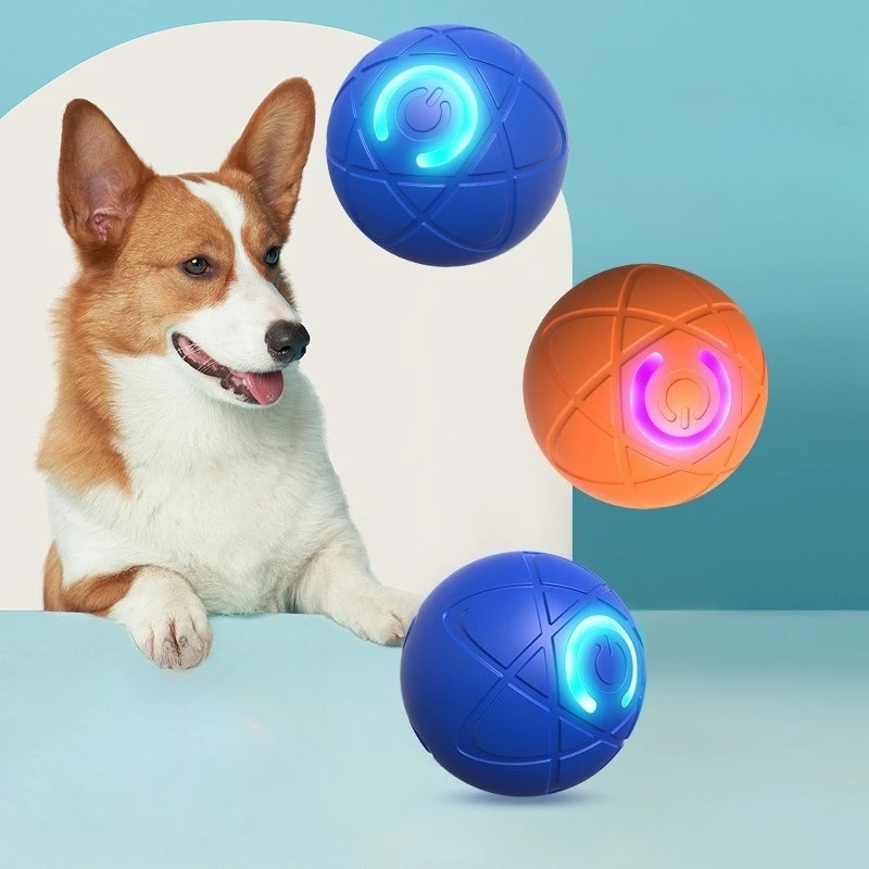 Dog Chew Toy Electric Ball Rechargeable Bite-resistant Puppy Toy Intelligent Obstacle Avoidance Grinding Teeth Dog Toy Supplies