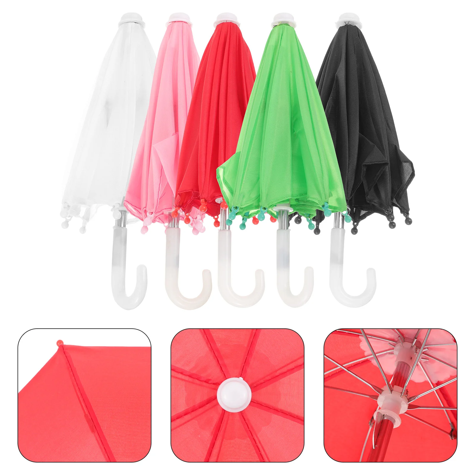 

5 Pcs Size Umbrellas 18-inch Accessories Small 43cm Shafu Toy Matching Props 5pcs Travel Child Beach