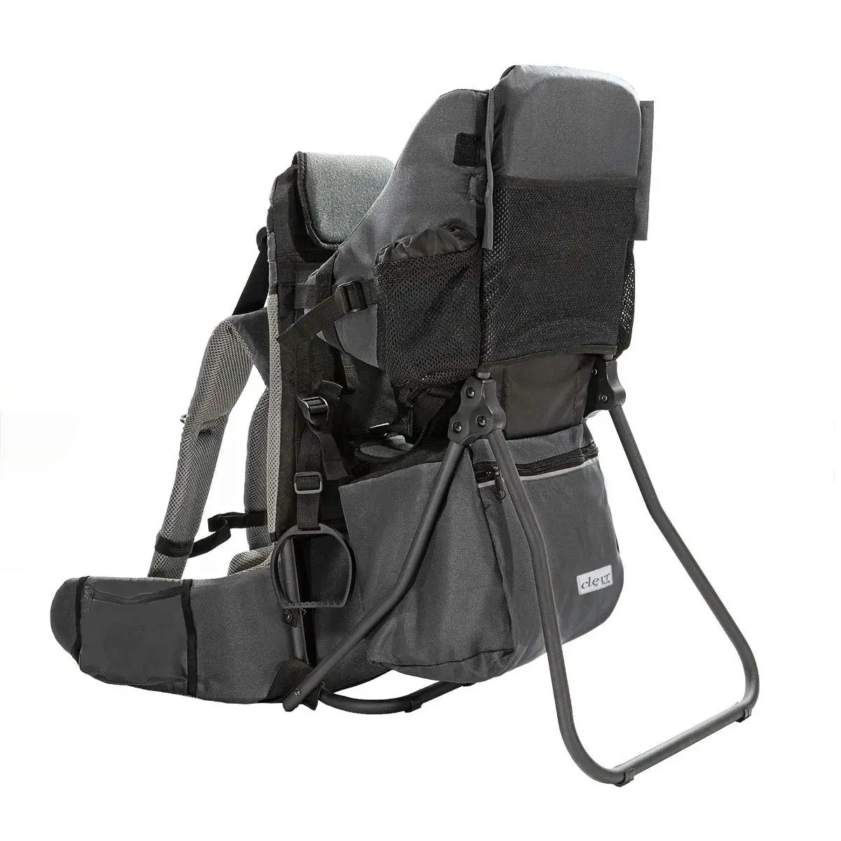 

Baby Backpack Carrier, Grey, Toddler Hiking Backpack with Comfortable Seat, Adjustable Straps & Belt, Foldable Frame