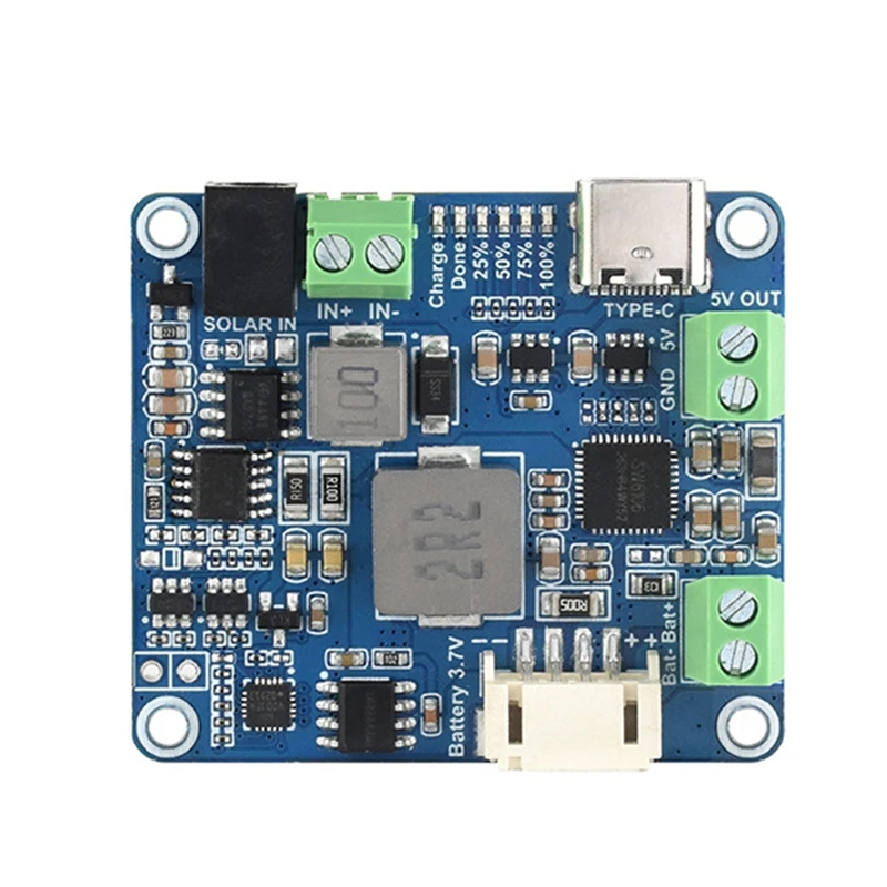 Zonne-Energie Manager Module + Batterij Behuizing Mppt Ondersteunt 6V-24V Zonnepaneel Type-C 5V/3a Gereguleerde Output Module