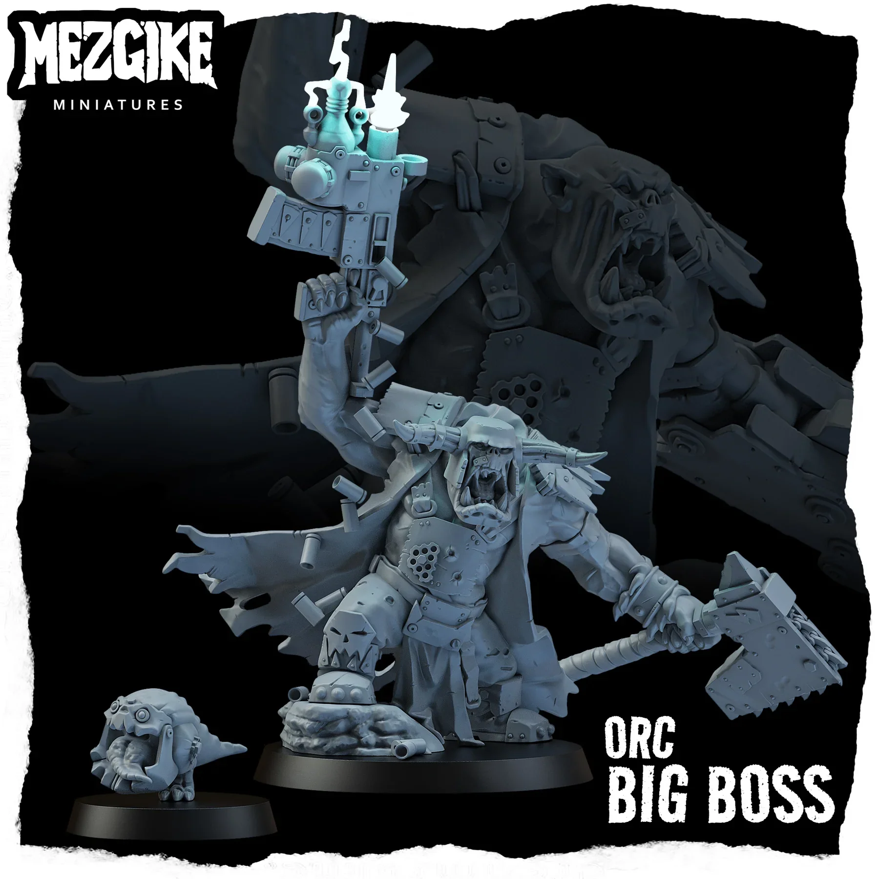 

Orc Big BOSS, Space Warrior Wargame Miniatures Ork Figure, Boss Figurine, Green Skin Terrain, Pathfinder Infinity