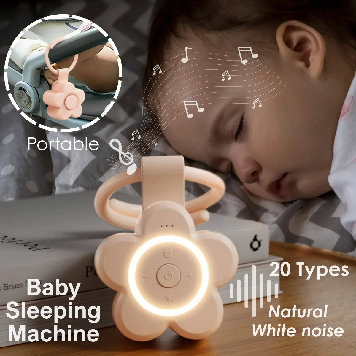 Portable Newborn Baby White Noise Sleep Device Night Sleeping Gadgets Sound Machine Baby Music to Sleep Equipment for Babies
