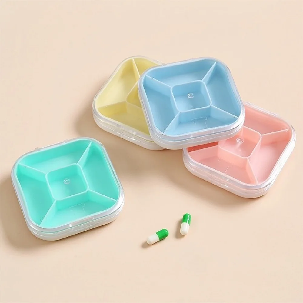 New Portable Travel Premium Small Daily 5 Grids Pill Box Container Organizer Storage Tablets for Vitamin Medicine Fish Oils