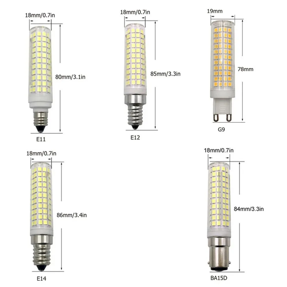 عكس الضوء 15 واط E14 E12 E11 BA15D G9 LED الذرة كريستال الثريا LED لمبة LED مصباح سيراميك 136 المصابيح 110 فولت 220 فولت