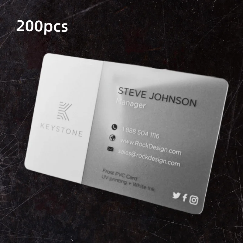 

PVC Business Card Personalized Custom Plastic Waterproof Frosted 200 pcs Round Name Free Design Matte Glossy Business Card