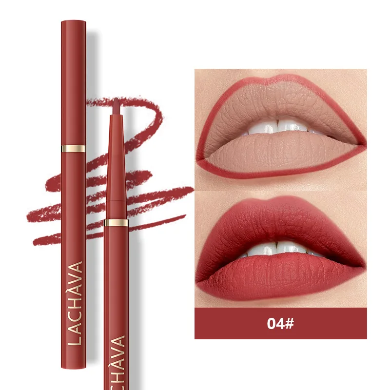 Long-lasting Waterproof Matte Nude Lip Liner - High Pigmentation, Retractable, Smooth Application, Natural Look
