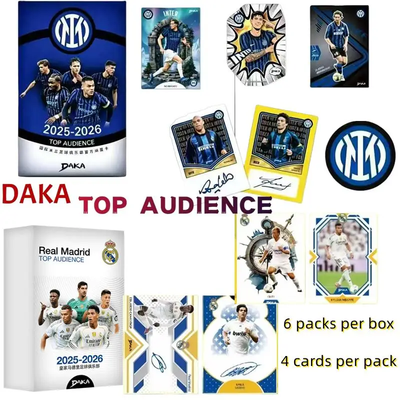 

Official 25-26 DAKA Real Madrid Barcelona Football Trading Card Box Mbappe Yamal Star Collect Cards Merch In Stock Fan Gift