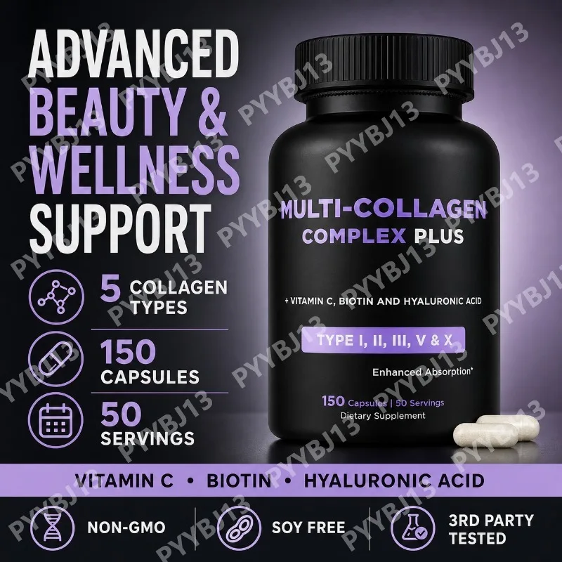 Vitamins Multi-Collagen Complex Plus Capsules with DigeSEB Enzyme Blend for Joint Support Vitamin C Biotin 150 Capsules