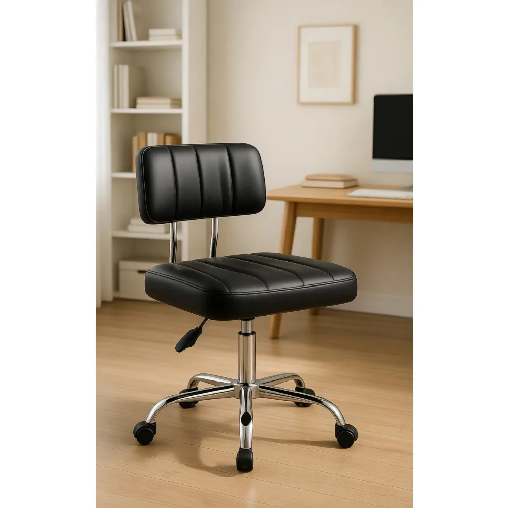 

Офисное кресло на колесиках с регулировкой высоты, низкой спинкой и функцией вращения