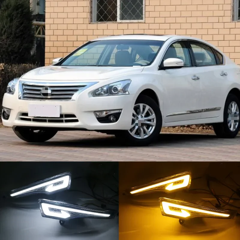 

1Pair For Nissan Altima Teana 2013 2014 2015 DRL Daytime Running Lights fog lamp cover headlight 12V Daylight