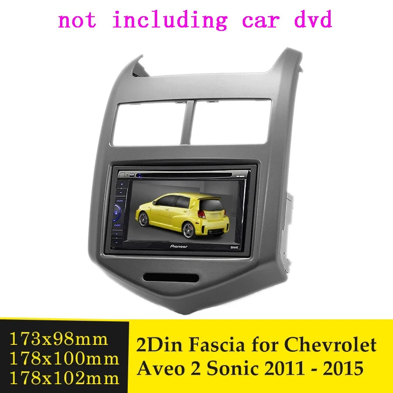 Double Din Car Radio Frame DVD Stereo Fascia For CHEVROLET Aveo 2011-2015 Auto Stereo Panel Mount Bezel Faceplate Frame Kit