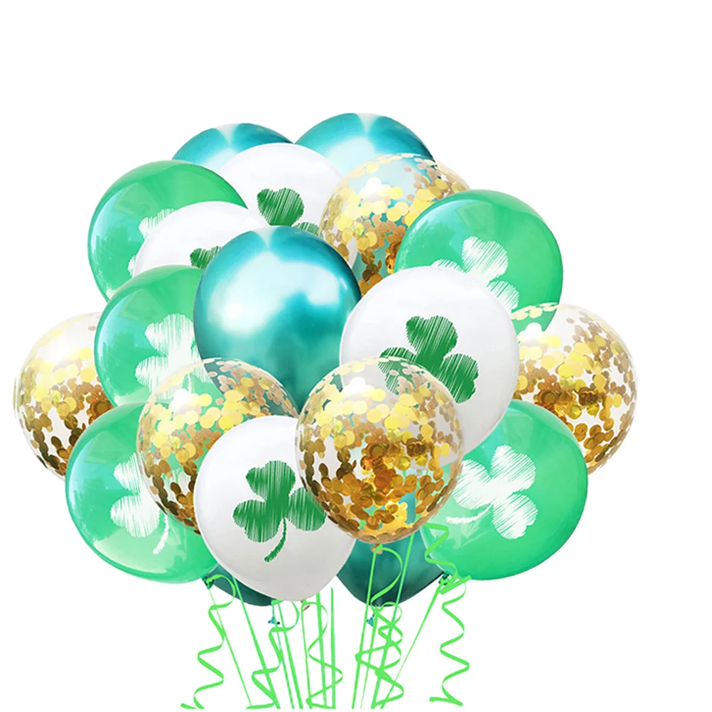 

1Set St Patrick Day Clover Printed Balloons Premium Party Balloons Kit Creative Latex Balloon Party Decoration Supplies