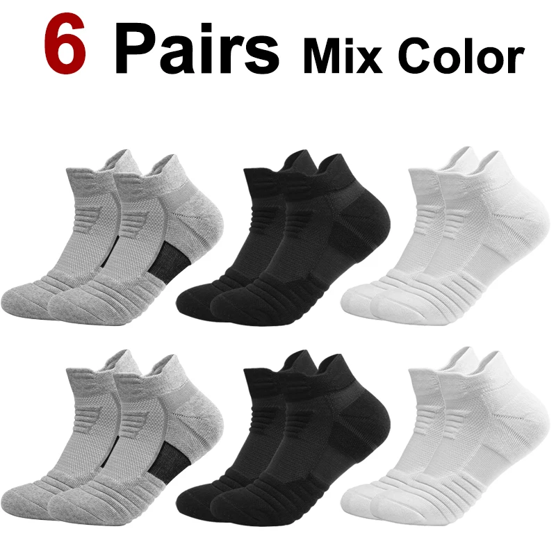 1/3/6 Paar geruchsresistente, gestrickte Frottee-Sportsocken für Herren, schweißabsorbierend, atmungsaktiv, langlebig, gepolstert, Lauf- und Basketballsocken