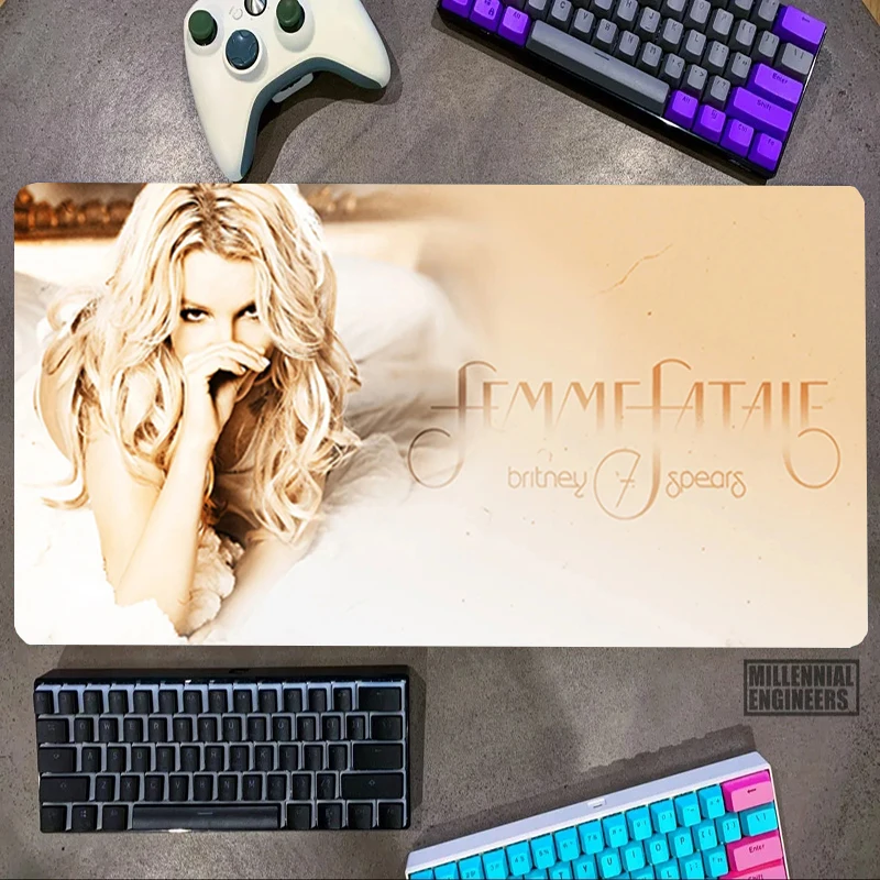 American Singer B-Britney S-Spears Mouse Pad Mousepad Gamer Big Mousepepad Desk Mat Office Accessories Gaming Mats Keyboard Xxl