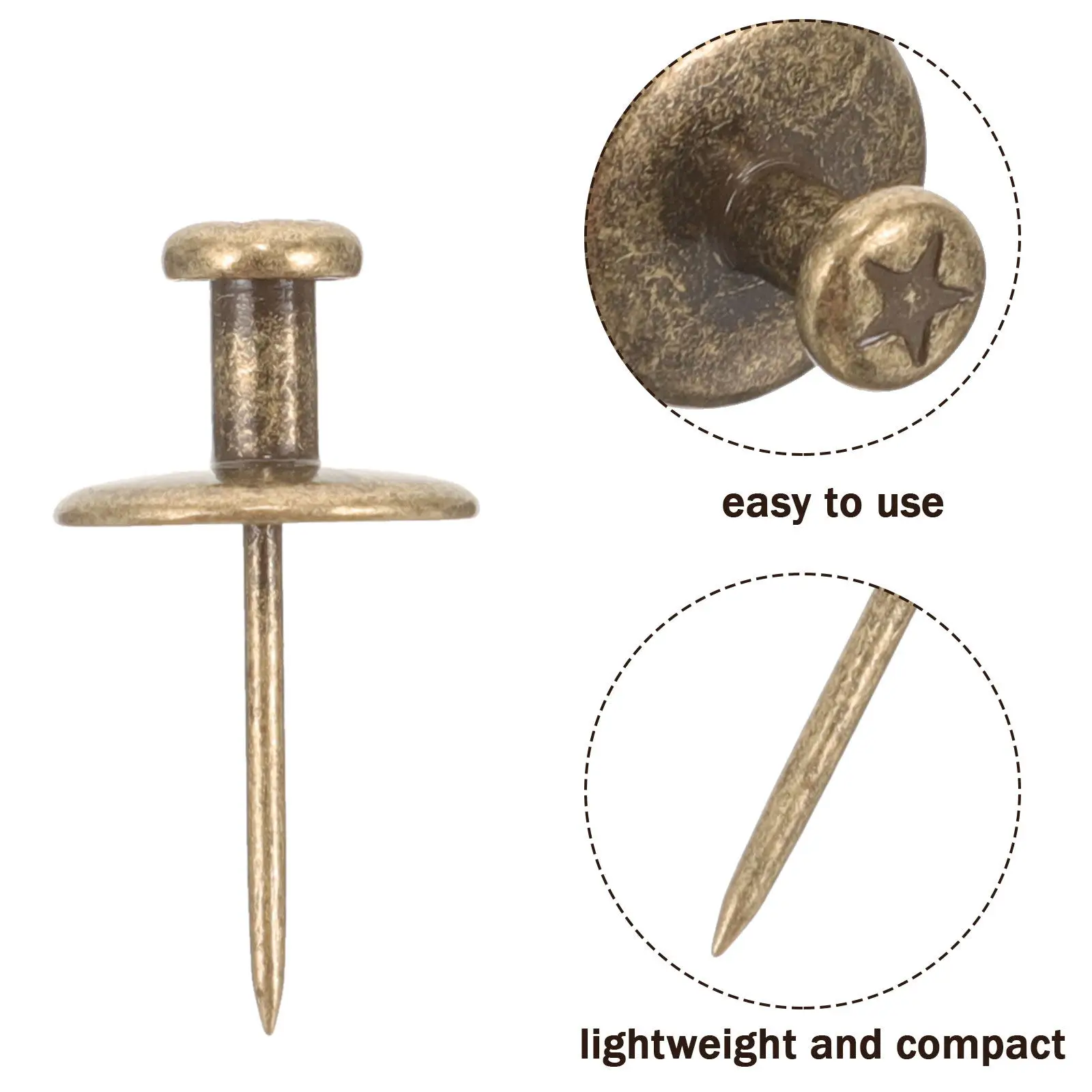 30Pcs Star Push Pins Zinc Alloy Heavy Duty Picture Hangers Decorative Wall Push Pins Easy to Install Photo Hangings Office