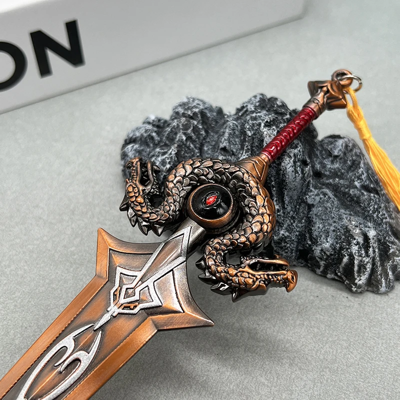 21cm World of Warcraft Game Replica Ashkandi, Grootzwaard van de Broederschap Metalen Wapen Model Nefarian Blackwing Lair Decoratie Speelgoed Jongen Cadeau Dropshipping Groothandel Hot Sale Geschenken Nieuwe Aankomst C