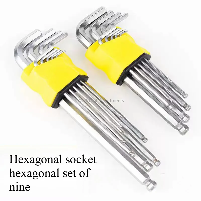 9pcs High Hardness Extra Long Hex Key Set Combination Torx Hexagonal Screwdriver Wrench Set for Repair