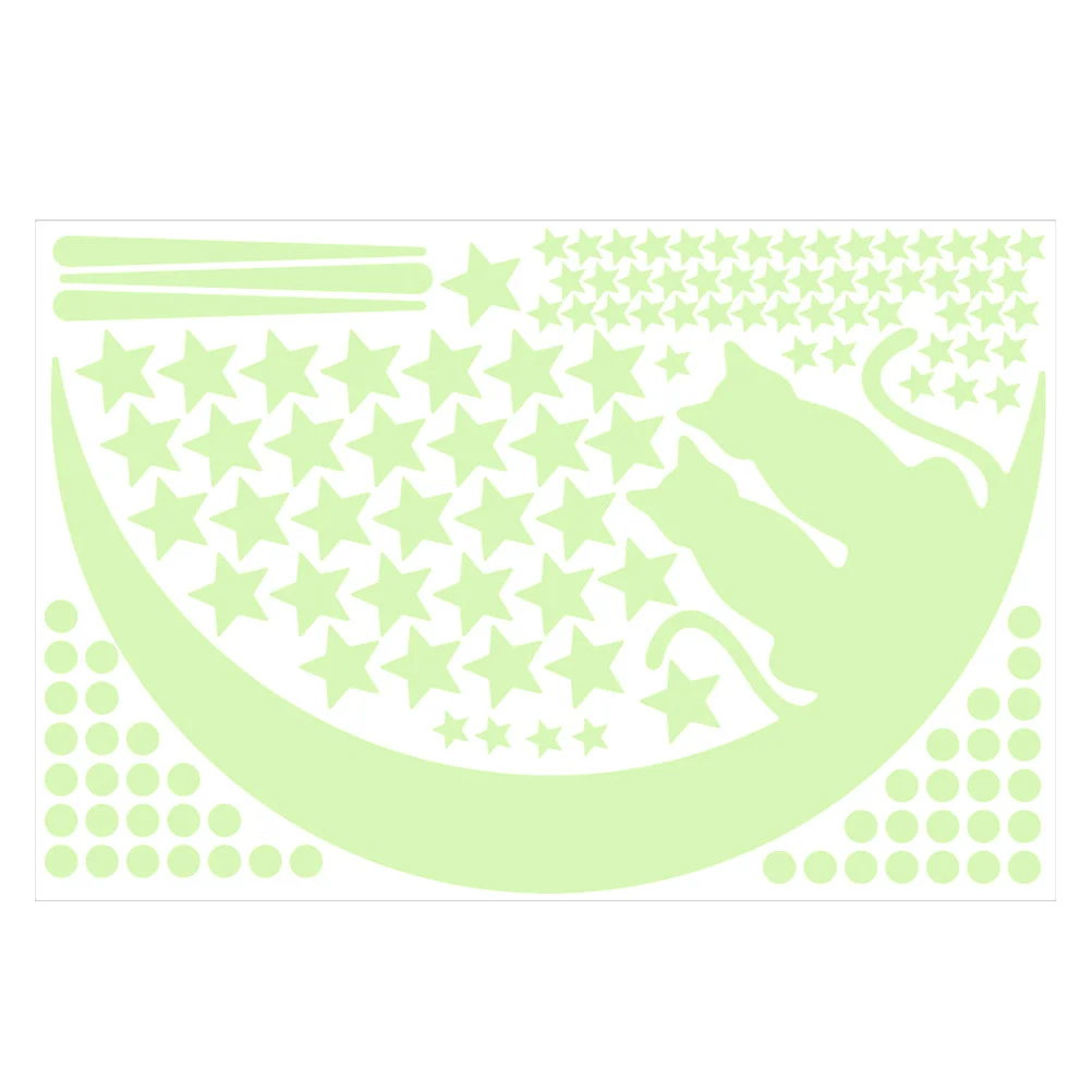 

140pcs Glow In The Dark Wall Stickers Luminous Fluorescent Room Decor Star Moon Heart Meteor Design Night Light Effect