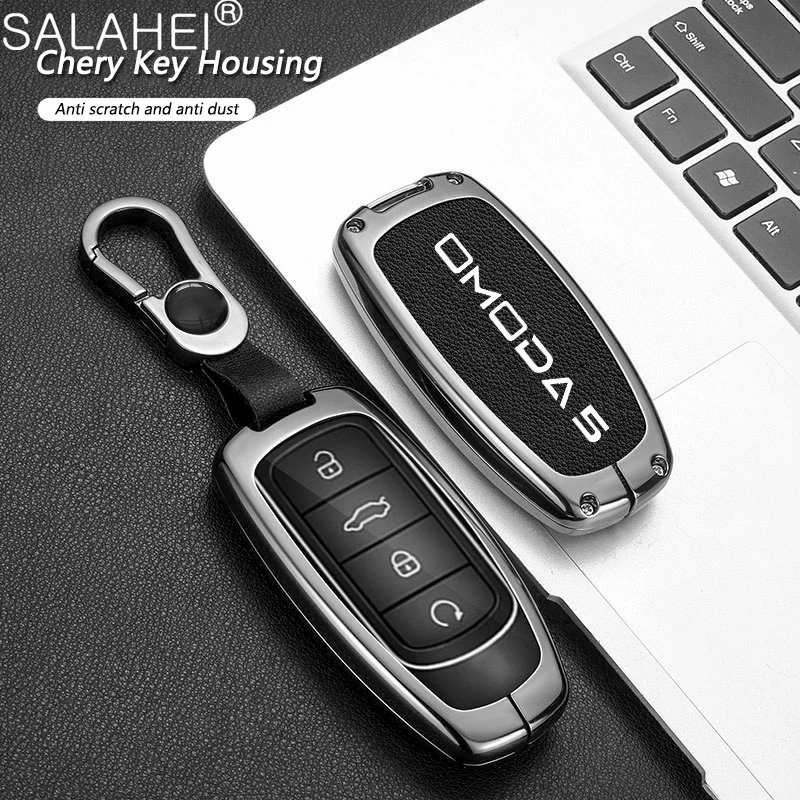 Zinklegierung Leder Auto Smart Remote Key Case Fob Cover Shell Schlüsselanhänger für Chery Omoda C5 5 fx 7 8 pro plus 2022 2023 Zubehör