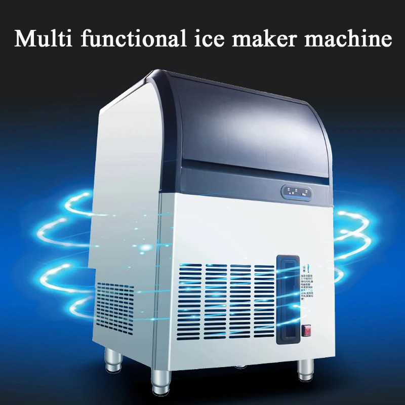 PBOBP Stainless Steel Under Counter/Freestanding Automatic Commercial Ice Maker Machine, Make 243lbs/24h, 62lbs Storage Bar Cafe