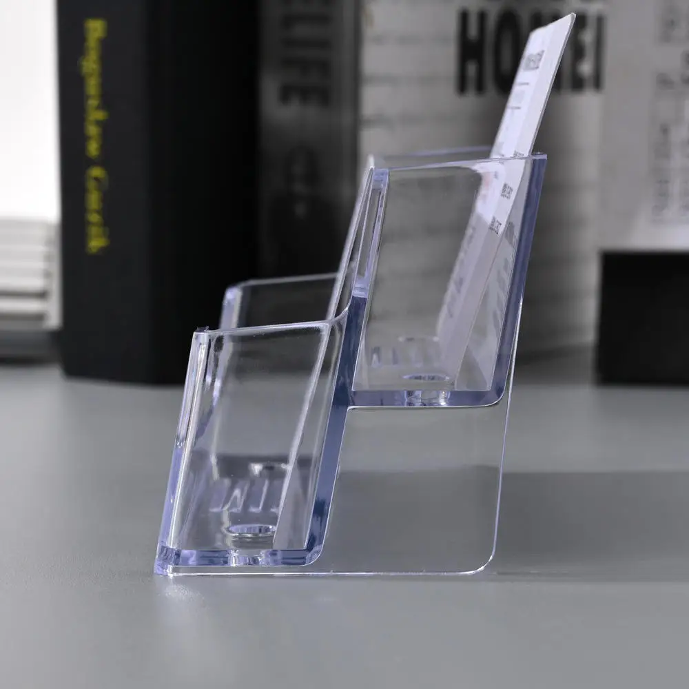 1pc Office Desktop Transparent Business Card Holder Storage Box Business Transparent Acrylic Display Stand Desktop Storage Tool