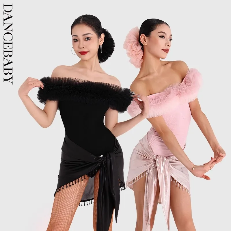 Costume de danse latine professionnel personnalisé, haut Standard National, vêtements pour femmes, robe de danse pour adultes, combinaison body