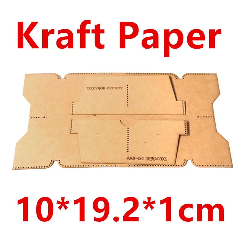 1Set DIY Kraft Paper Template Clutch Bag Foldable Long Wallet Sewing Pattern Leather Craft Pattern Stencil 10x19.2cm