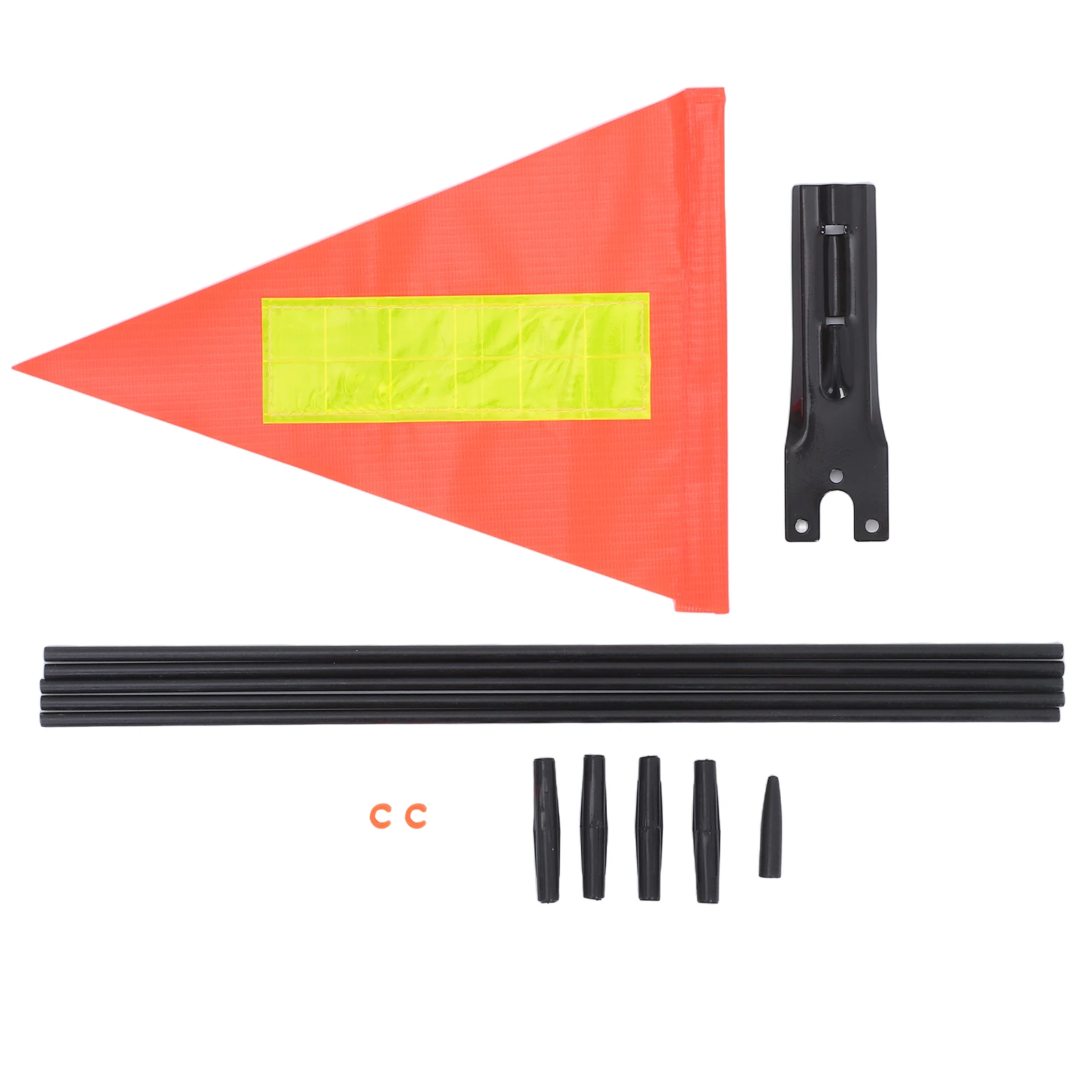 

1 Set Kids Bike Safety With Pole Durable Waterproof Bicycle Triangle Flag Cycling Visibility Lightweight Tangle-Free Design