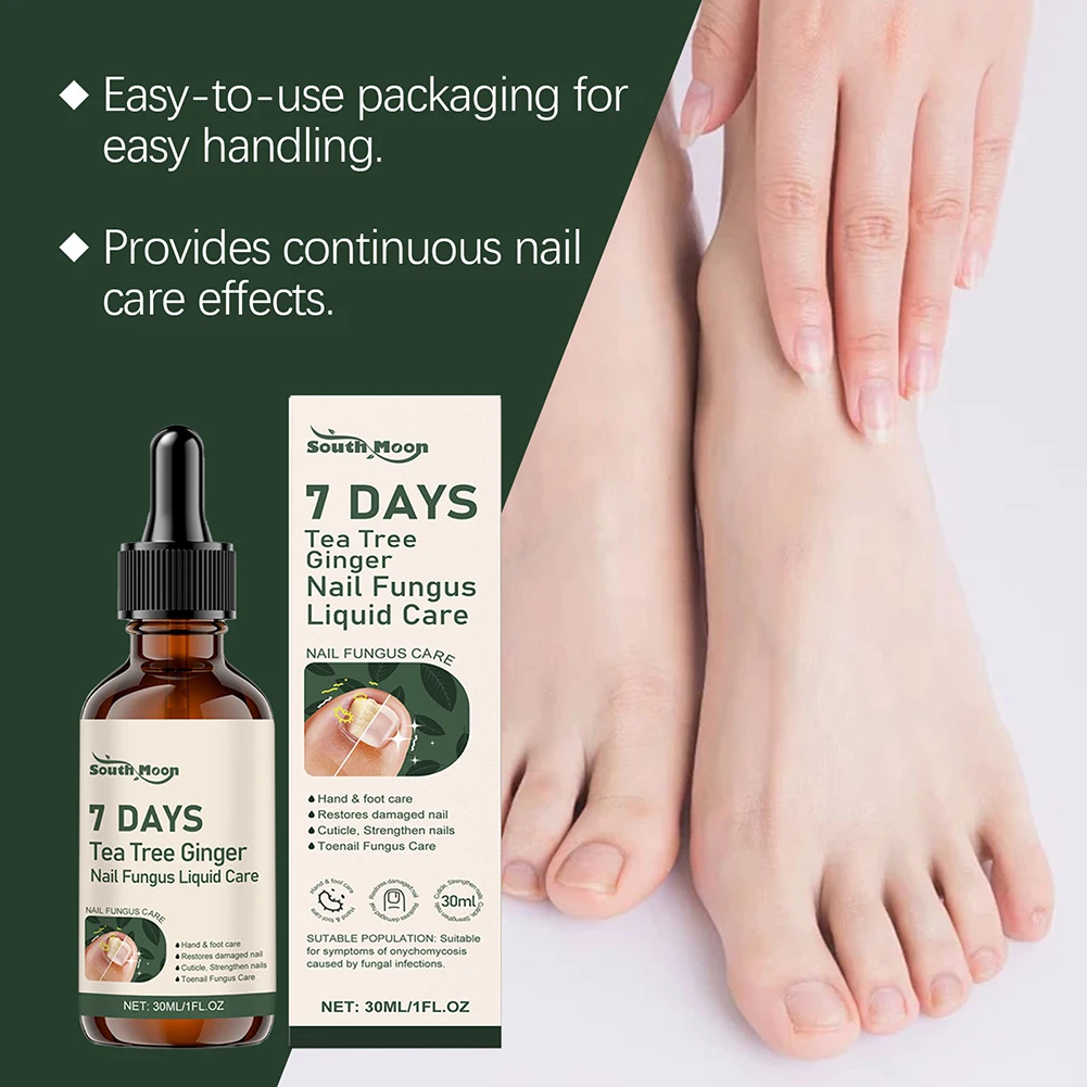 7 Days Teas Tree Ginger Nailfungus Treatments Nourishing Strengthening Nails Liquid For Healthier Growth. For Men Women