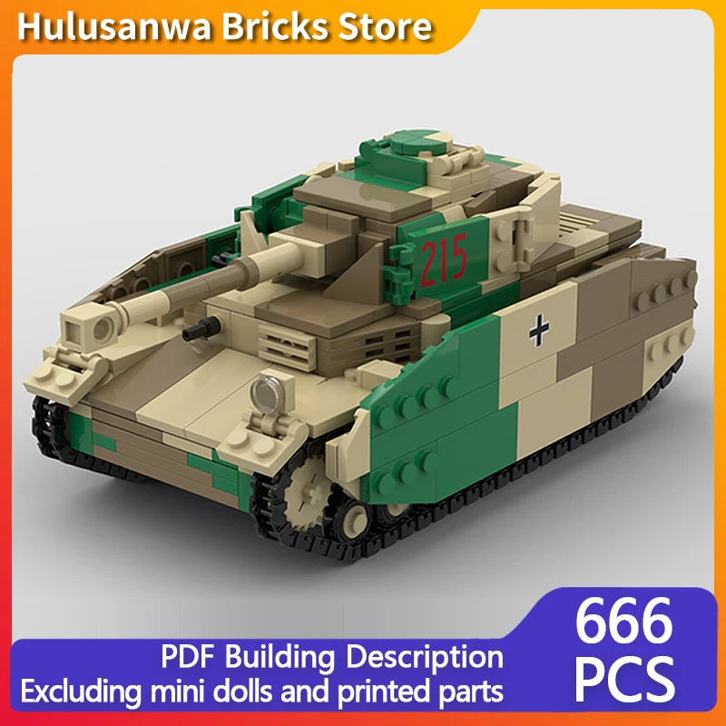 Panzer IV Ausf H WW2 Carro Armati Militari Modello MOC Mattoni da Costruzione Attrezzature da Guerra Tecnologia Modulare Regali Assemblare Giocattoli per Bambini Vestito