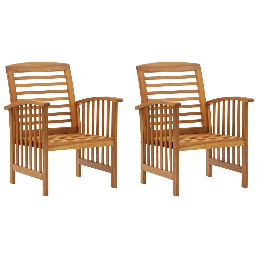 

2 Pcs Garden Chair, Solid Acacia Wood Outdoor Seat Chair, Patio Furniture 59 x 67 x 83 cm