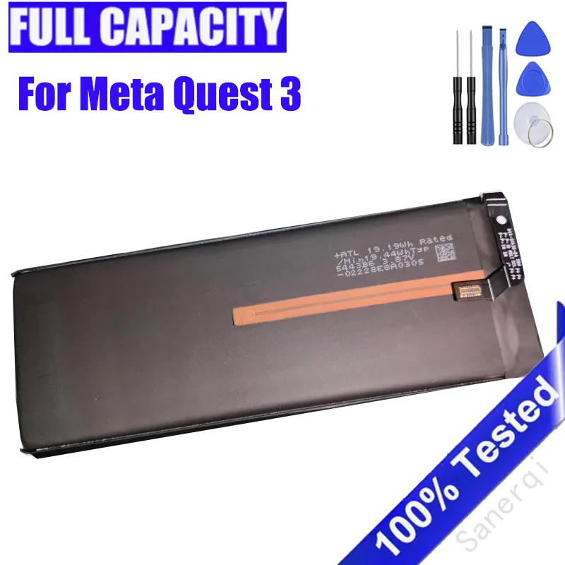 Battery Without bracket For Meta Quest 3 VR Headset Li-ion Batteries Battery Replacement Part Accessories Bateria +Free Tools