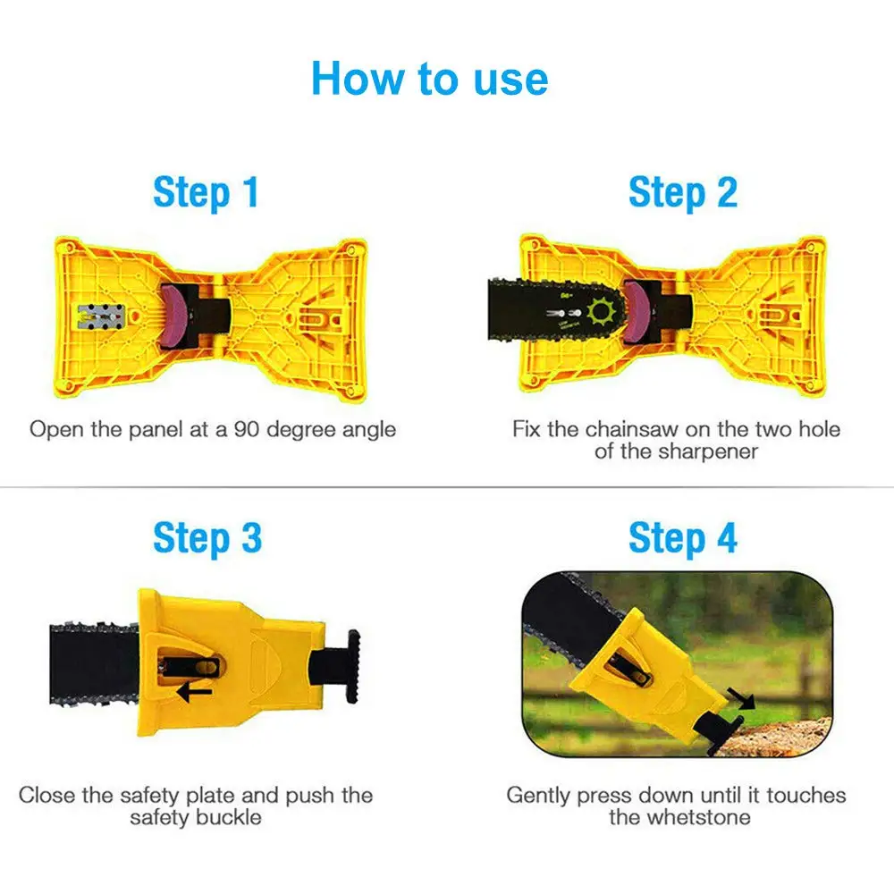 Rafford Chain Saw Sharpener Portable Chain Saw Sharpener for 14/16/18/20 Inch Single Hole/Dual Hole Saw Chain Sharpening Tool