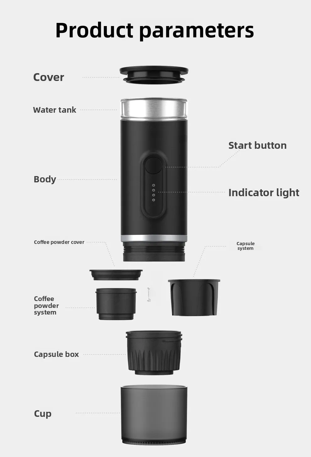 Portable Capsule Coffee Machine Handheld Portable