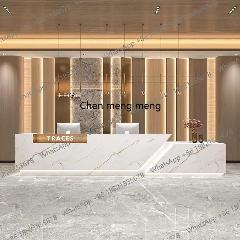 New arrive Marble slate modern Reception Desk simple hotel company lobby Reception Desk beauty salon checkout page Empfangs Thek
