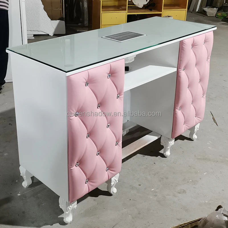 nail salon furniture pink color bar nail station furniture portable nail table manicure table