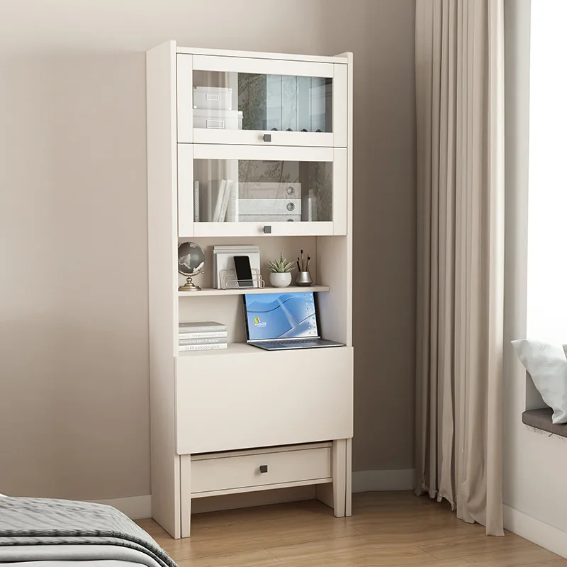 Bedroom Desk Cabinet Household Student White Computer   Bookcase Writing    Folding