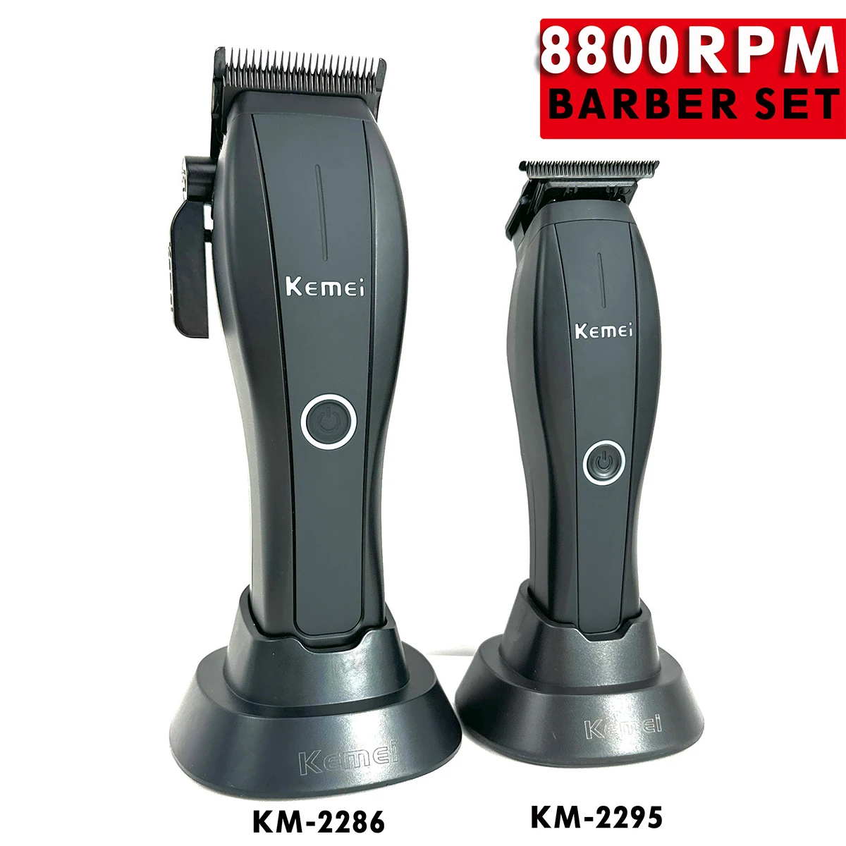 KM-2286 KM-2295 Professional Barber Hair Cutting Machines Kit DLC Blade Hair Clipper Base Charger Hair Trimmer Shaver Machine