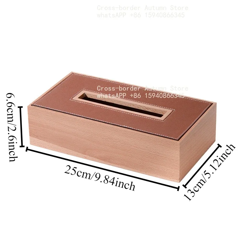 Luxury Wooden Tissue Boxes Leather Storage Aesthetic Tissue Boxes Organizers Napkin Holder Coffee Tables Napkin Box Bedroom