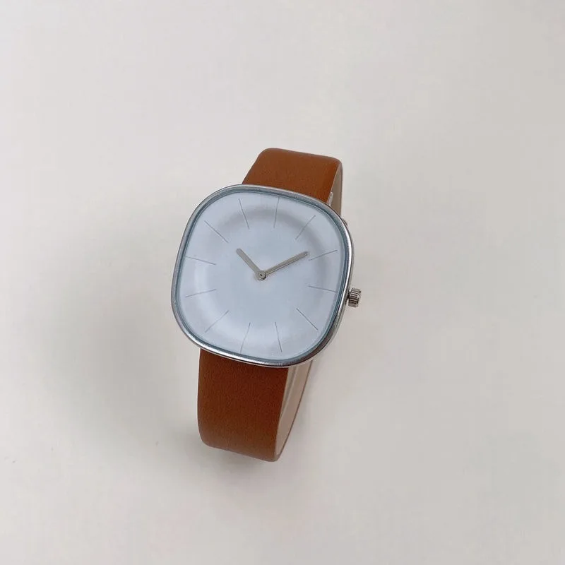 Mode Luxe Minimalisme Vierkante Wijzerplaat Polshorloges Voor Vrouwen Veelzijdige Niche Design Lederen Band Quartz Horloge High-End Klok